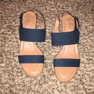Navy suede Caslon heels